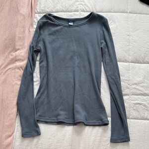 Old Navy Blue Ribbed Knit Top